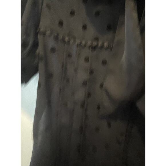 Unique Vintage Knit Lace Tie Button Up Knit Top Sz Medium 1950s - Picture 6 of 7